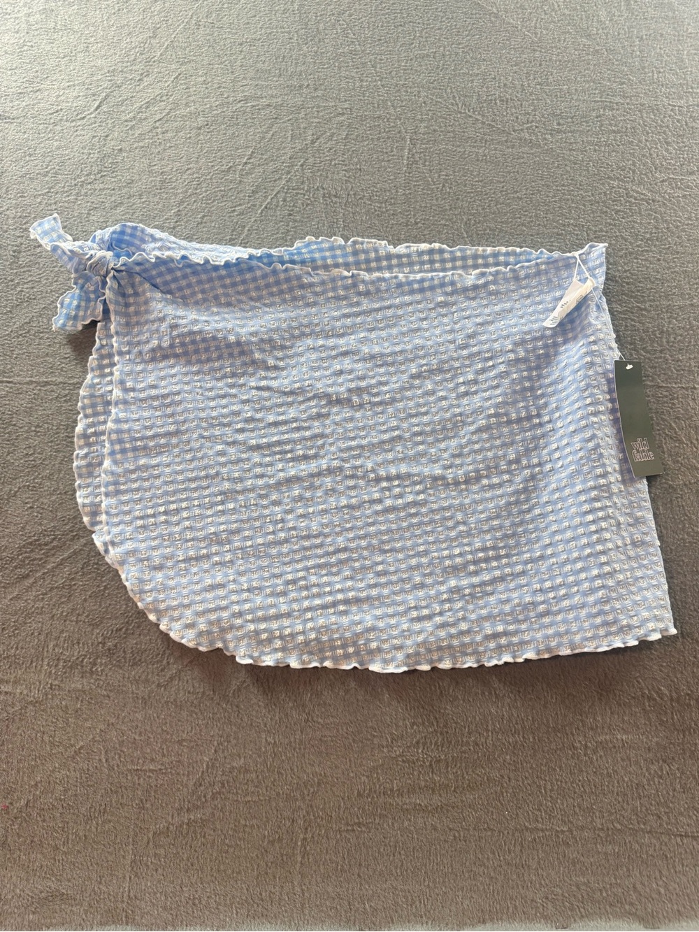 wild fable - Light Blue and White Gingham Bathing Suit Wrap